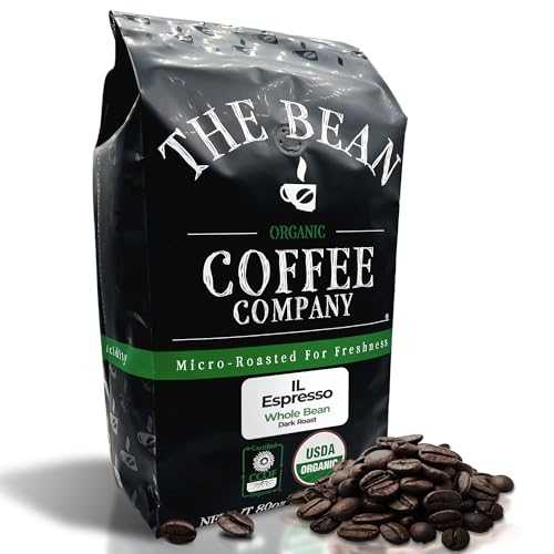 The Bean Coffee Company The Bean Organic Coffee Company Il Espresso, Classic Dark Roast, Whole Bean Coffee, 5-Pound Bag