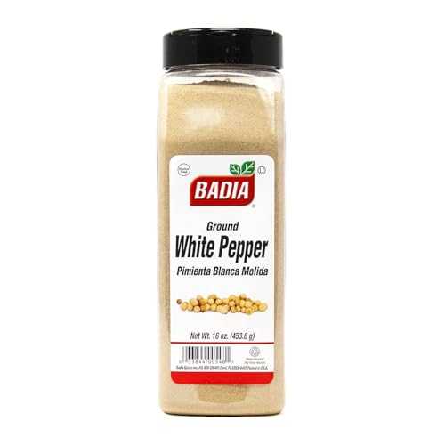 Badia Ground White Pepper, 16 oz ? Smooth, Mellow Heat and Delicate Flavor for Light Sauces, Soups, Poultry and Seafood