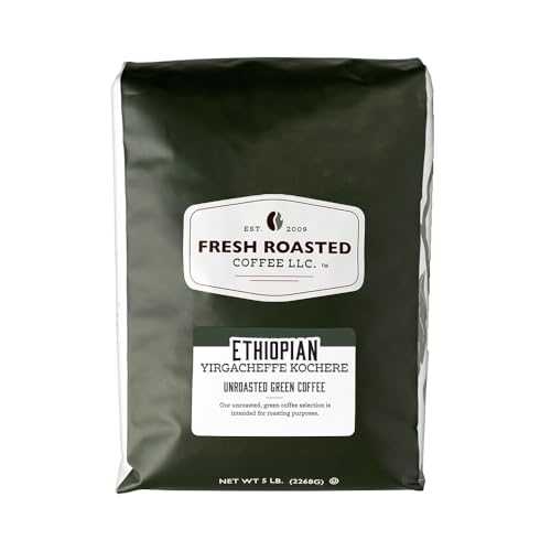 新鮮な焙煎コーヒー、焙煎されていないエチオピアのイルガチェフェ・コシェール、コーシャー、5ポンド Fresh Roasted Coffee, Unroasted Ethiopian Yirgacheffe Kochere, Kosher, 5 Pound