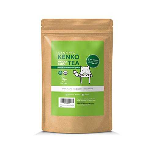 KENKO 抹茶 緑茶パウダー [USDA オーガニック] 儀式用グレード、本格的、初収穫、健康とエネルギーの改善のための高品質の日本の抹茶。100g [3.5オンス] 袋に50回分 Kenko Tea Matcha Green KENKO Matcha Green Tea Powder [USDA Organic] Ceremoni