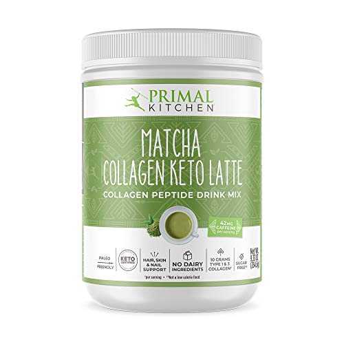 Primal Kitchen Matcha Collagen Keto Latte Powder, Sugar-Free Collagen Peptides, 9.33 Ounces