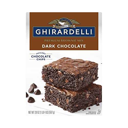 GHIRARDELLI Dark Chocolate Premium Brownie Mix, 20 Oz (Pack of 4)｜Glomarket