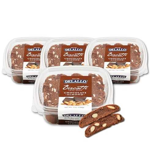 ??? ???? ??? ??? ?? ?? ???? ??, 7??, 4? ?? DeLallo Chocolate Almond Biscotti Cookies, Twice-Baked Authentic Italian Recipe, All Natural Tuscany Biscuits with Rich Cocoa and Sweet Almonds, Non-