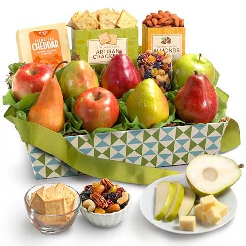 ? ??? ???? ??? ?? ?? ??? ?? (???, ??, ??? ??) ????, ??, ??, ??, ???, ??? A Gift Inside Classic Fresh Fruit Basket Gift with Crackers, Cheese and Nuts for Holiday, Th