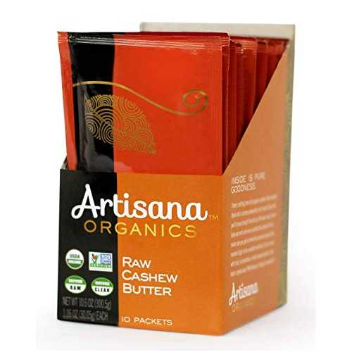 Artisana Organics 生カシューバタースナックパウチ - 砂糖無添加、ビーガンおよびパレオフレンドリー、非遺伝子組み換え、1.06オンスパウチ (10パック) Artisana Organics Raw Cashew Butter Snack Pouches - No Sugar Added, Vegan and Paleo Frien