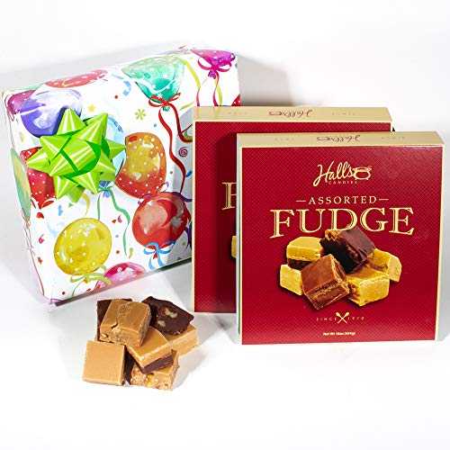 Hall's Candies Birthday Balloons Fudge Gift Box, 2 Pounds Fudge (Chocolate)
