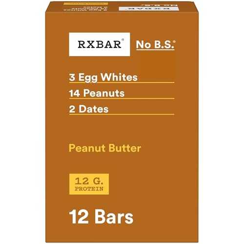 RXBAR Protein Bars, 12g Protein, Gluten Free Snacks, Snack Bars, Peanut Butter, 22oz Box (12 Count)