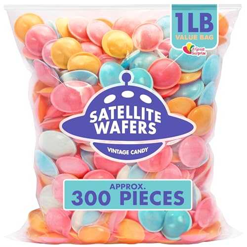 A Great Surprise Satellite Wafers Candy - 1 Pound - Flying Saucer Candy - Wafer Candy Discs - UFO Candies - Bulk Classic Nostalgic Candy - Aprrox. 350 Pieces
