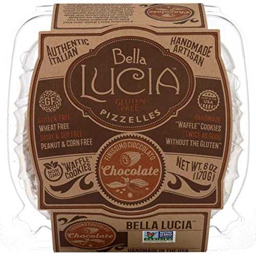 Bella Lucia グルテンフリーピザ、チョコレート、6オンス Bella Lucia Gluten Free Pizzelles, Chocolate, 6 Ounce
