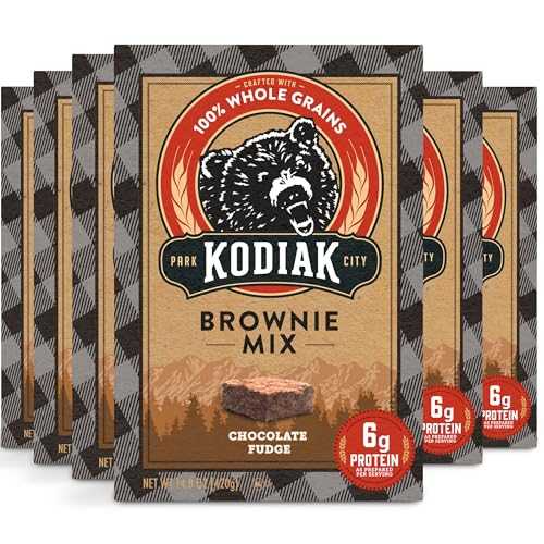 Kodiak Cakes チョコレート ファッジ ブラウニー ミックス、14.8 オンス箱 (6 個パック) Kodiak Cakes Chocolate Fudge Brownie Mix, 14.8 Ounce Boxes (Pack of 6)