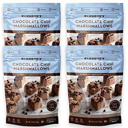 Hammond's Candies | Gourmet Chocolate Chip Marshmallows | 4 Bags, Great for Snacking | Hot Chocolate, S’mores and Homemade Brownies | Small Batches | Handcrafted in the USA