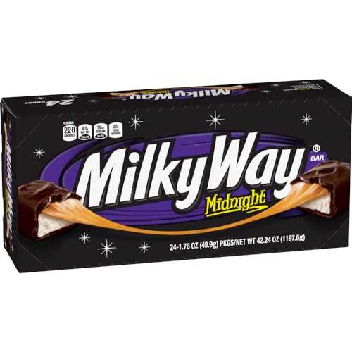 ?? ?? ?? ??? ?? ?, ???? ??, ? ???, 1.76 ?? (24? ?) ??? ? ?? MILKY WAY Dark Chocolate Candy Bars, Midnight Dark, Full Size, 1.76 oz (Pack of 24) Chocolate Bars Bulk