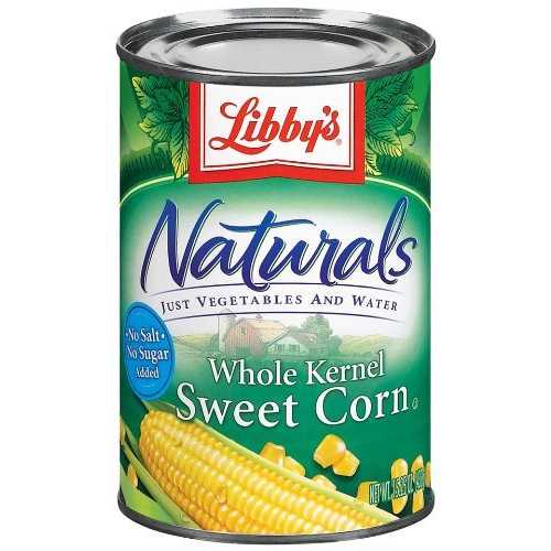 Libby's Naturals ホール カーネル スイート コーン 15 オンス缶 (6 個パック) Libby's Naturals Whole Kernel Sweet Corn 15oz Cans (Pack of 6)