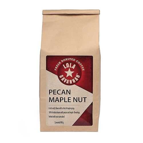 Lola Savannah Pecan Maple Nut Flavored Whole Bean Caffeinated Coffee, 2lb