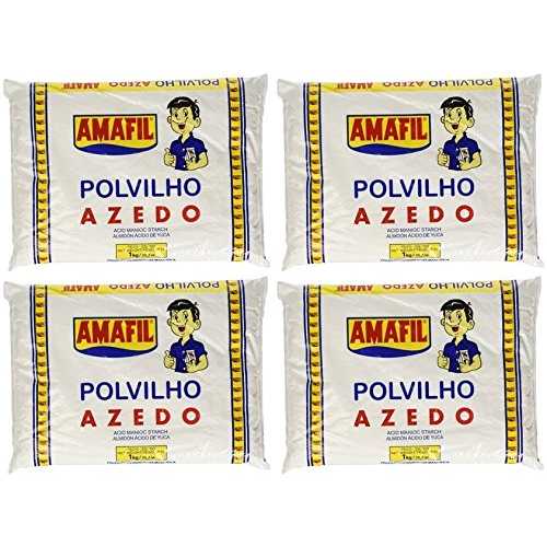 アマフィル サワー マニオック スターチ 35.2 オンス | ポルヴィーリョ アゼド 1kg (04個パック) Amafil Sour Manioc Starch 35.2 Oz | Polvilho Azedo 1kg (Pack of 04) 9,798円