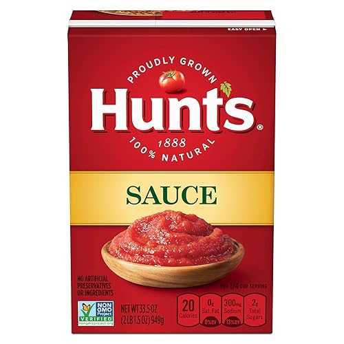 Hunt's Hunt’s Tomato Sauce, Perfect for Chili & Soups, 33.5 oz. Carton (Pack of 6)