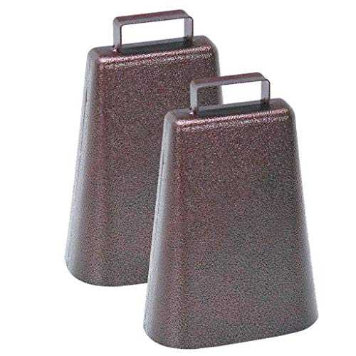 7 インチ スチール カウベル ハンドル付き アンティーク銅仕上げ 2個パック Harbor Freight 7 Inch Steel Cow Bell with Handle and Antique Copper Finish, 2-Pack