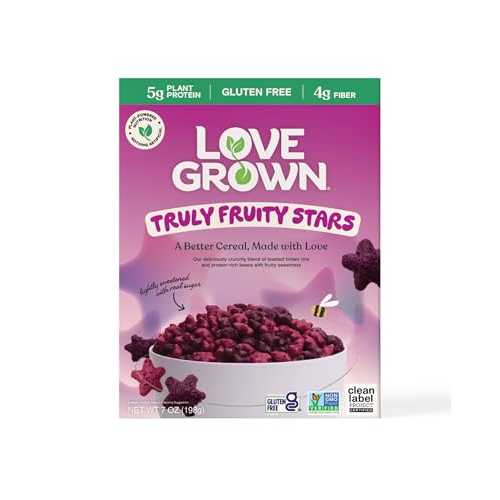 ?? ??? ?? ? ???, ?? ? 1.19kg (6? ?) Love Grown Gluten-Free Bean Stars Cereal - Plant-Based, Vegan, Non-GMO Certified - 6g Added Sugar, High Fiber, Seed-Oil Free - No Artificial Colors or Flavors -