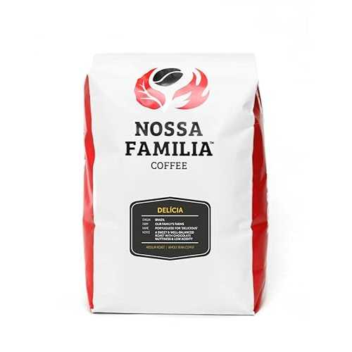 Nossa Familia Italian Coffee - Medium-Dark Roast Low Acid - Fair Trade Whole Coffee Bean- Smooth Balanced and Low Bitterness - Roasted Whole Coffee- Sourced from Small Peruvian Farms - Delicia 5lb