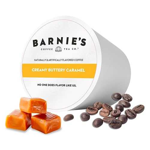 Barnie\'s シングルサーブ クリーミーバターキャラメルコーヒーポッド、クリーミーで滑らかなキャラメルフレーバー、グルテンおよび脂肪フリー、キューリグビールと互換性のあるミディアムローストコーヒー、48 個 BARNIE\'S COFFEE TEA CO. Barnie\'s Single Serv