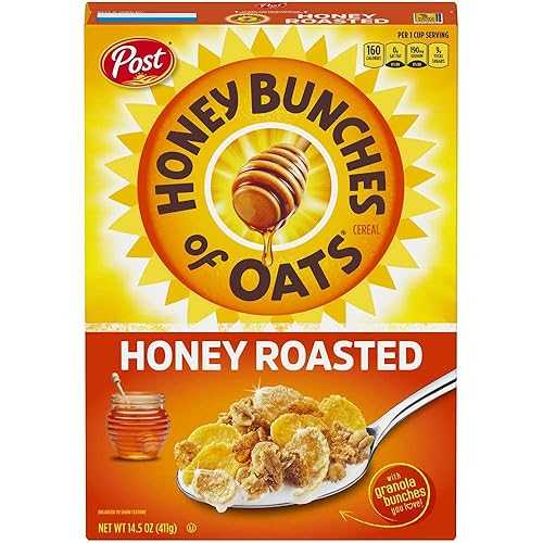 Post Honey Bunches of Oats with Almonds, Heart Healthy, Low Fat, made with Whole Grain Cereal , 14.5 Ounce (Pack of 12)|Glomarket