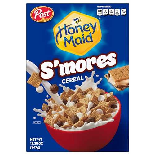 Post Honey Maid S'mores Breakfast Cereal Sweetened Corn and Wheat Cereal, 12.25 Ounce (Pack of 12)