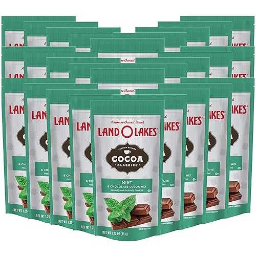Land O' Lakes ホットココアミックス、ミント、1.25 オンス (35g)、30 パケット Land O'Lakes Land O' Lakes Hot Cocoa Mix, Mint, 1.25 oz (35g), 30 Packets