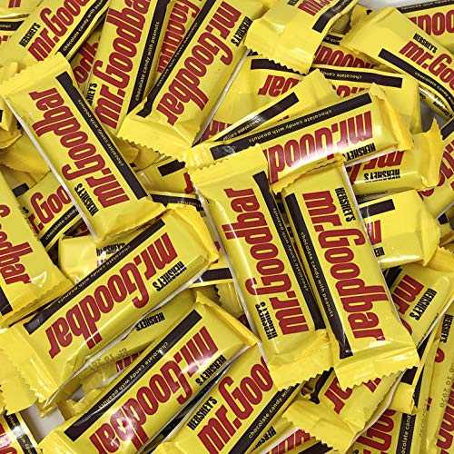 Hershey's ミスターグッドバー ピーナッツ入りミルクチョコレートバー、スナックサイズ、パーティー、映画鑑賞用、キャンディボウル、ノッシング、キャンディチョコレートバー、3ポンド Hershey's Mr. Goodbar Milk Chocolate Bars With Peanuts, Snack Size