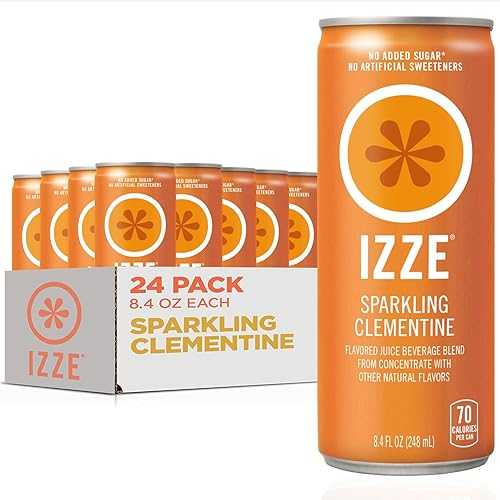 IZZE Sparkling Water Juice Beverage Blend, Clementine, No Sugar Added, 8.4 FL OZ, 24 Cans