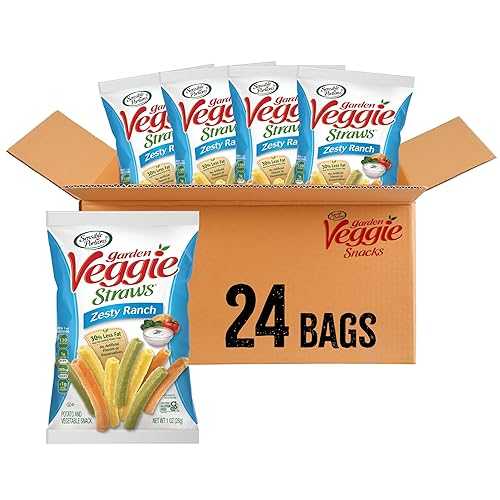 Sensible Portions Garden Veggie Snacks - Ranch Veggie Straws, Snack Size, 1 Oz (Pack of 24)