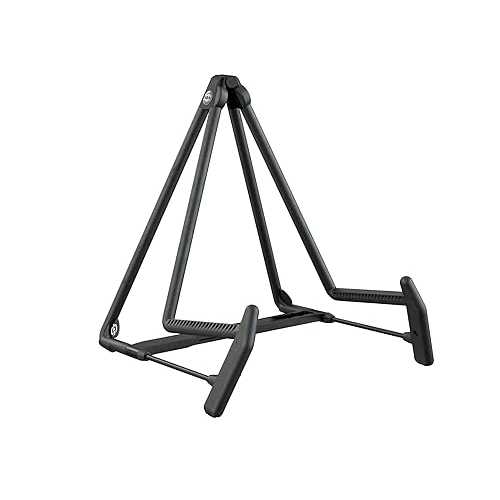 K&M - K・・nig & Meyer 17580.014.55 - Heli 2 Guitar Stand - Folding A-Frame for Acoustic Guitars - Adjustable and Collapsible ? Sturdy and Durable - Professional Choice - German Made - Black