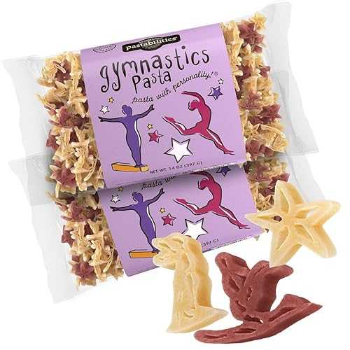 Pastabilities Fun Shaped Pasta for Kids - Gymnastics - Gymnast Sport Theme, Non-GMO Natural Wheat and Vegetable Pasta, All-Natural, Kosher Certified, Made in the USA, (2 Pack, 14 Oz)