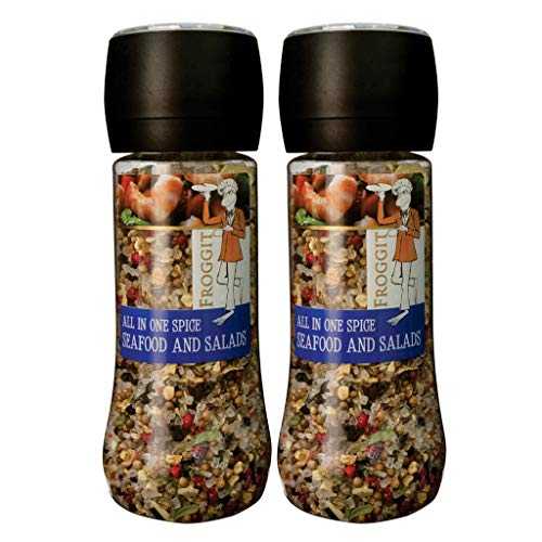 FROGGIT 2-PACK: Seafood and Salad Seasoning Grinder 250g Non GMO
