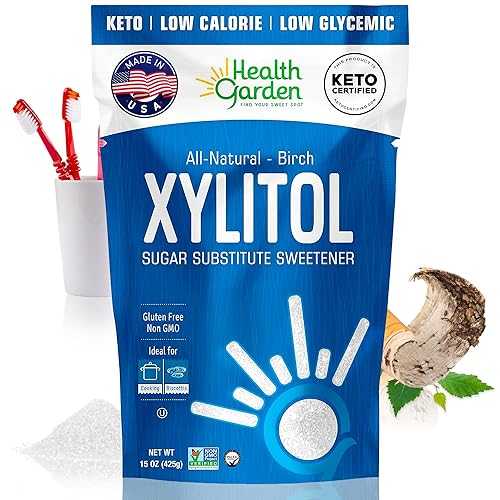 Health Garden Birch Xylitol Sweetener - 15 OZ Resealable Bag - Pure Birch Xylitol - Non GMO, Kosher, and Made in the U.S.A. - Ideal Powdered Sugar Substitute - Non-GMO Sugar Alternative画像