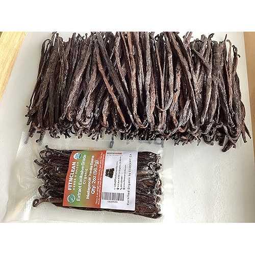 FITNCLEAN HERBS AND SPICES 2oz Madagascar Organic Vanilla Beans Extract Exclusive Grade B. Certified USDA Organic | Weight - 2 Ounces (1/8 Lb) by FITNCLEAN VANILLA Bulk Dry Whole NON-GMO Pods