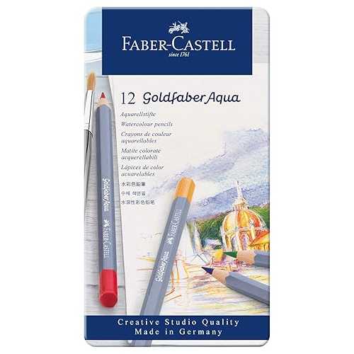 Faber-Castell Goldfaber Aqua Watercolor Pencils - Pre-Sharpened Water Colored Pencils (12 Count)