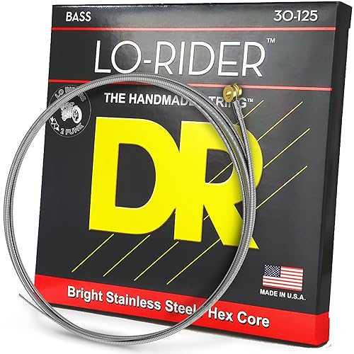 DR Strings Lo-Rider - ステンレススチールヘックスコア 6 弦ベース 30-125 DR Strings Lo-Rider - Stainless Steel Hex Core 6 String Bass 30-125