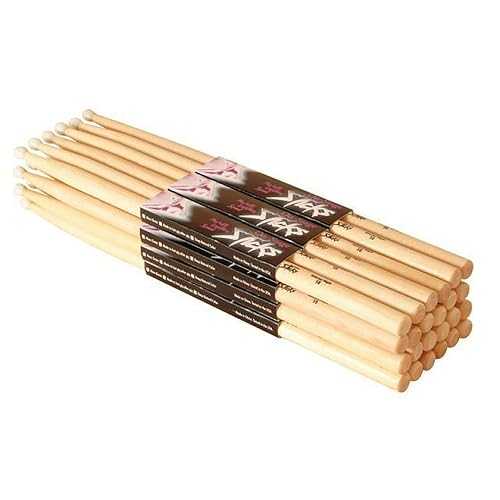 OnStage On-Stage Hickory 5B Wood Tip Drumsticks, 12 Pairs