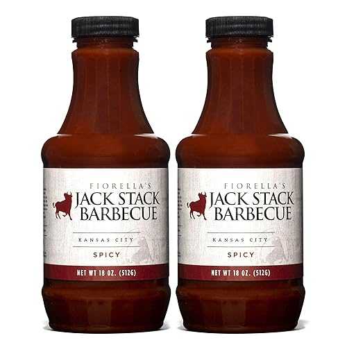 Jack Stack Barbecue Spicy Sauce - Kansas City BBQ Sauce - Spicy Smoked KC BBQ Sauce (2 Pack, 18oz Bottles) Fiorella's Jack Stack Barbecue Jack Stack Barbecue Spicy Sauce - Kansas City BBQ Sauce - Spicy Smoked KC B