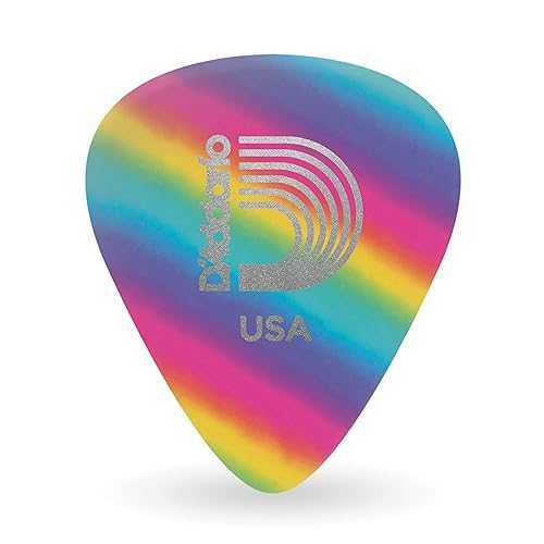 D'Addario レインボー セルロイド ギター ピック、ミディアム、100 パック Planet Waves D'Addario Rainbow Celluloid Guitar Picks, Medium, 100 Pack