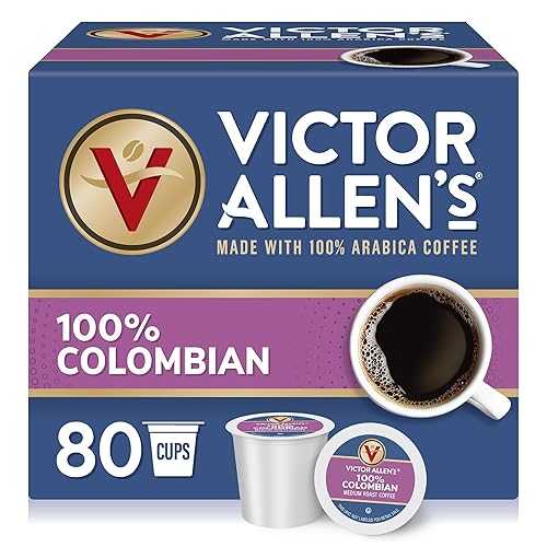 Victor Allen's コーヒー 100% コロンビア、ミディアム ロースト、80 カウント、シングルサーブ コーヒー ポッド、キューリグ K カップ ブルワー用 Victor Allen's Coffee 100% Colombian, Medium Roast, 80 Count, Single Serve Coffee Pods