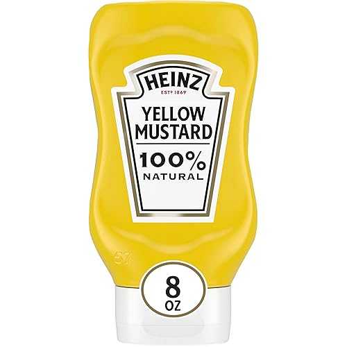 Heinz 100% Natural Yellow Mustard (12 ct Pack, 8 oz Bottles)