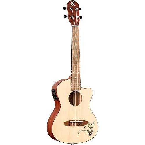 Ortega Guitars RU5CE-TE RU Series Tenor Ukulele with Spruce Top, Sapele Body, and Pickup
