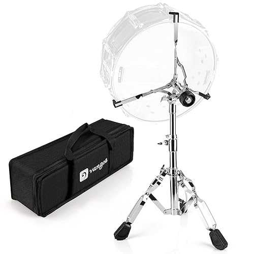 Vangoa Snare Drum Stand Lightweight Double Braced Adjustable Height with Carrying Bag Fit 10\