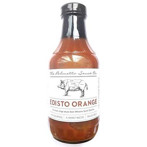 The Palmetto Sauce Company エディスト オレンジ BBQ ソース、16 オンスのボトル The Palmetto Sauce Company Edisto Orange BBQ Sauce, 16 ounce bottle