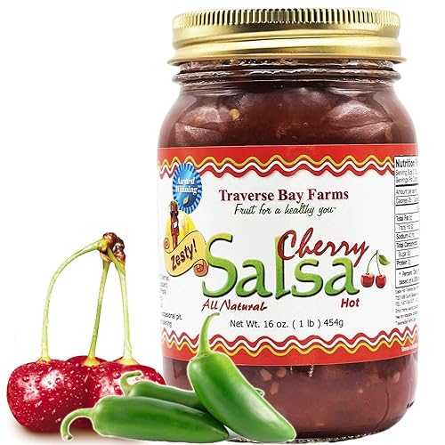 Traverse Bay Farms Nationally Award-Winning Salsa (1 Jar, Zesty Cherry - Hot Heat)