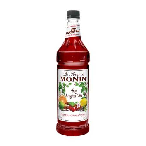 モナン フレーバーシロップ、レッド サングリア ミックス、33.8 オンス プラスチック ボトル (1 リットル) Monin Flavored Syrup, Red Sangria Mix, 33.8-Ounce Plastic Bottle (1 liter)
