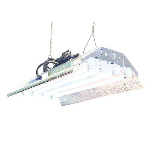 Durolux T5 Grow Light - 2 FT 4 Lamps - DL824 HO Fluorescent Hydroponic Fixture Seeding Colon Veg Growing Daisy Chain with Bulbs
