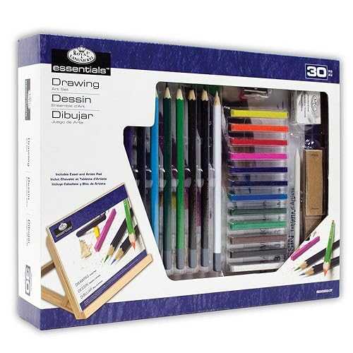 Royal & Langnickel Royal Brush Flat Easel Art Set Medium Drawing 30-Piece