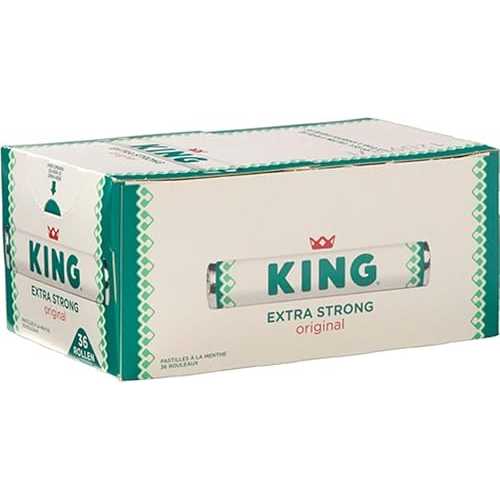 キング エクストラストロング ペパーミント ロール (36 個入りボックス) King Extra Stong Peppermint Rolls (36 Count Box)